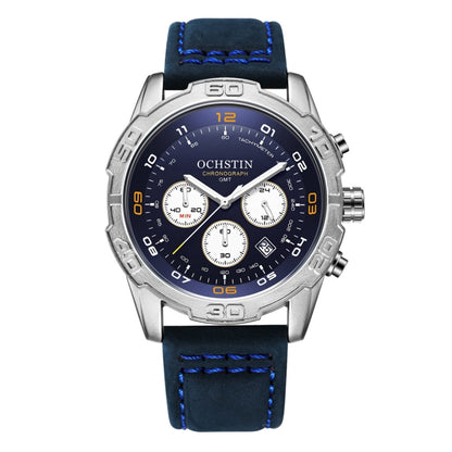 OCHSTIN 6116 Men  Leather Calendar Multi Function Leisure Men  Waterproof Watch