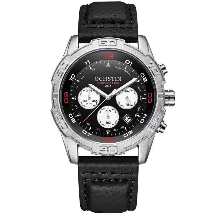 OCHSTIN 6116 Men  Leather Calendar Multi Function Leisure Men  Waterproof Watch