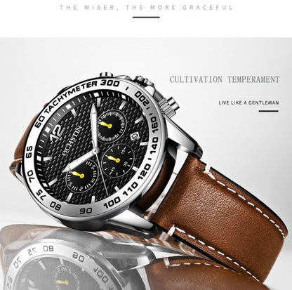 OCHSTIN 6117 Fashion Watch Leisure Leather Outdoor Sports Waterproof Watch