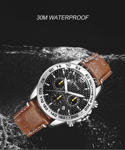 OCHSTIN 6117 Fashion Watch Leisure Leather Outdoor Sports Waterproof Watch