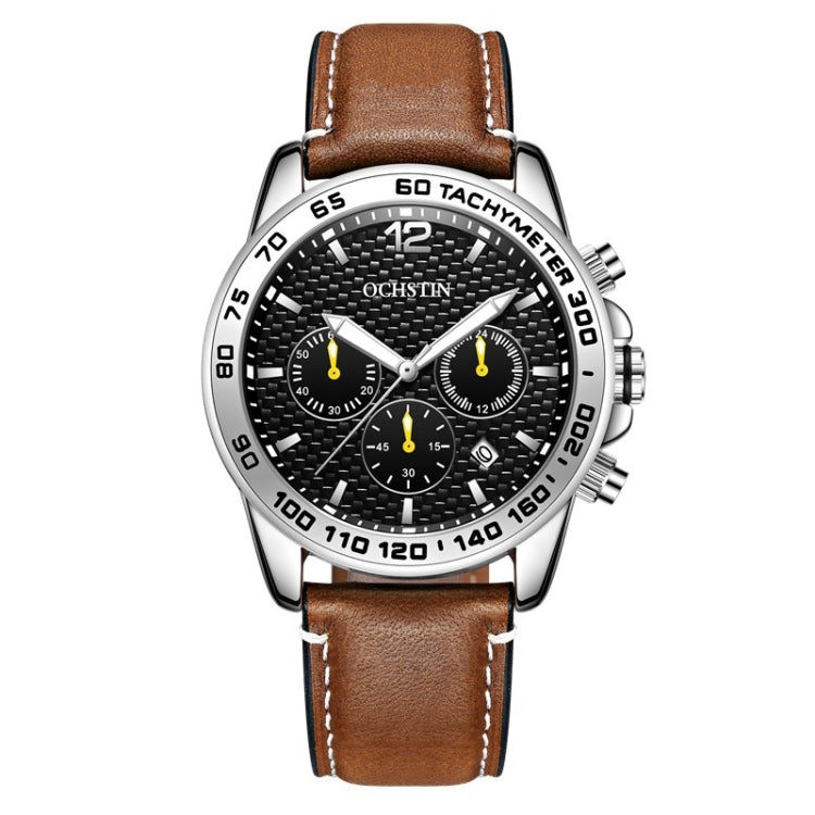 OCHSTIN 6117 Fashion Watch Leisure Leather Outdoor Sports Waterproof Watch