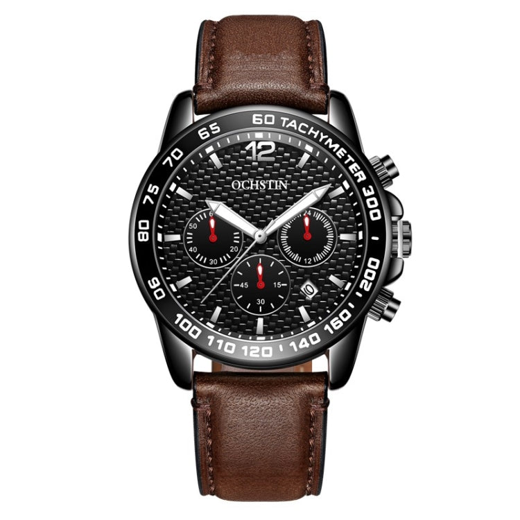 OCHSTIN 6117 Fashion Watch Leisure Leather Outdoor Sports Waterproof Watch
