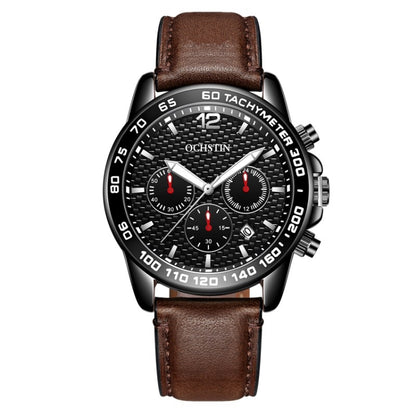 OCHSTIN 6117 Fashion Watch Leisure Leather Outdoor Sports Waterproof Watch