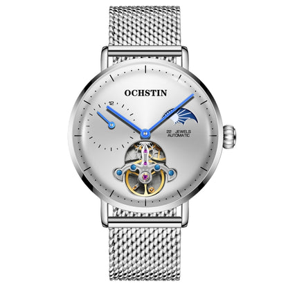 OCHSTIN 6121 Flywheel Mechanical Watch Fashion Hollow Full Automatic Mechanical Watch Business Men Watch Stainless Steel Watch  Waterproof Watch