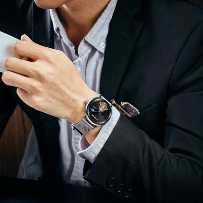OCHSTIN 6121 Flywheel Mechanical Watch Fashion Hollow Full Automatic Mechanical Watch Business Men Watch Stainless Steel Watch  Waterproof Watch