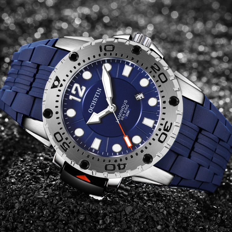 OCHSTIN 6124  Night Light Waterproof Men Watch Outdoor Sports Quartz Watch Silicone Watch