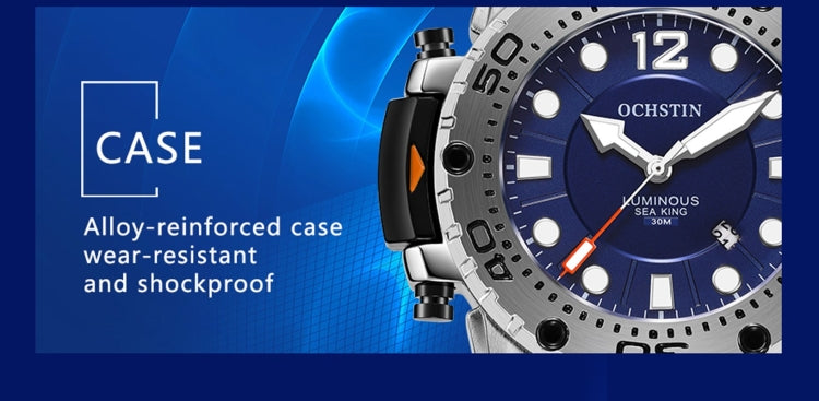 OCHSTIN 6124  Night Light Waterproof Men Watch Outdoor Sports Quartz Watch Silicone Watch