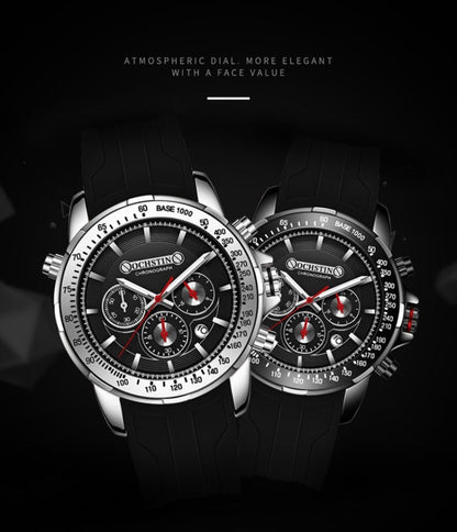 OCHSTIN 6125A Multi Function Chronograph Men  Sports Silicone Quartz Waterproof Men  Watch