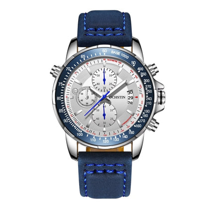OCHSTIN 6125B Watch Quartz Watch Night Light Waterproof Watch Timing Multi Function Leather Fashion Men Watch