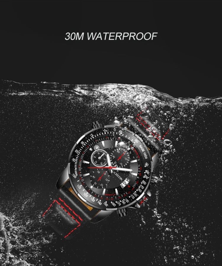 OCHSTIN 6125B Watch Quartz Watch Night Light Waterproof Watch Timing Multi Function Leather Fashion Men Watch