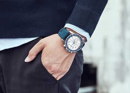 OCHSTIN 6125B Watch Quartz Watch Night Light Waterproof Watch Timing Multi Function Leather Fashion Men Watch