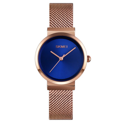 Skmei 1595 Fashion Elegant Scale Free Steel Mesh Belt Women's Watch Waterproof Business Student Quartz Watch Female