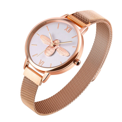 Skmei 9212 Fashion Lady Quartz Watch Student Female Temperament Waterproof Magnetic Suction Net Belt Watch