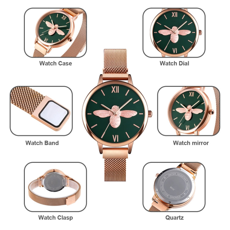 Skmei 9212 Fashion Lady Quartz Watch Student Female Temperament Waterproof Magnetic Suction Net Belt Watch