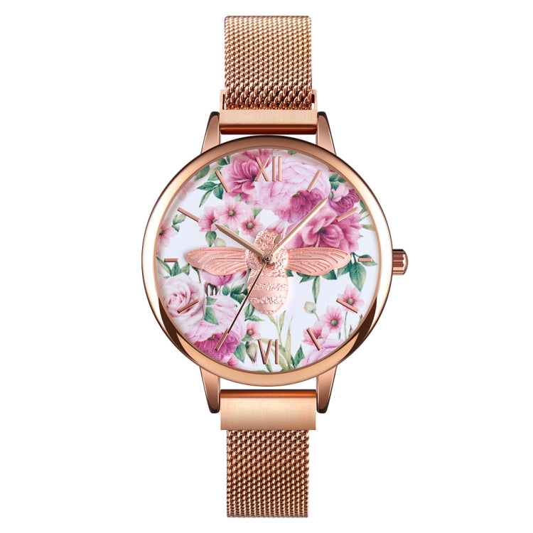 Skmei 9212 Fashion Lady Quartz Watch Student Female Temperament Waterproof Magnetic Suction Net Belt Watch