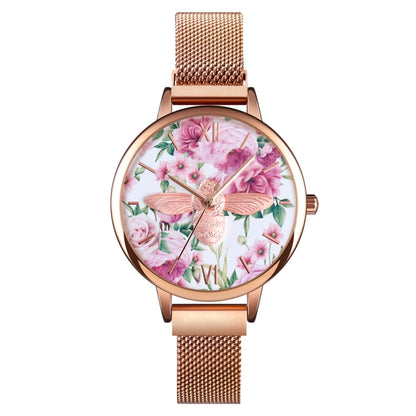 Skmei 9212 Fashion Lady Quartz Watch Student Female Temperament Waterproof Magnetic Suction Net Belt Watch