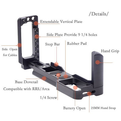 Vertical Shoot Quick Release L Plate Bracket Base Holder for FUJIFILM X Pro 3, For FUJIFILM X Pro 3