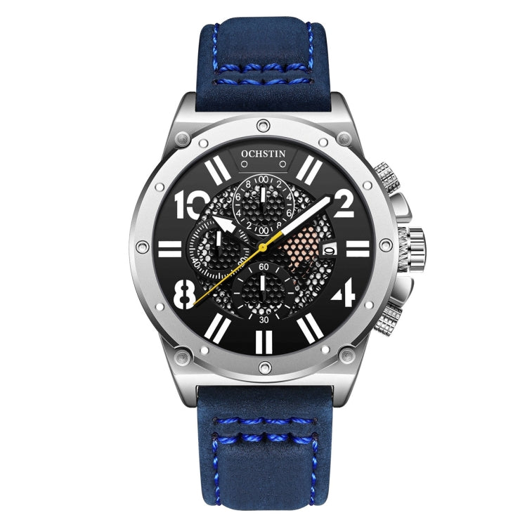 Ochstin 6122 Multi Function Quartz Watch Sports Luminous Waterproof Watch Calendar Leather Men Watch