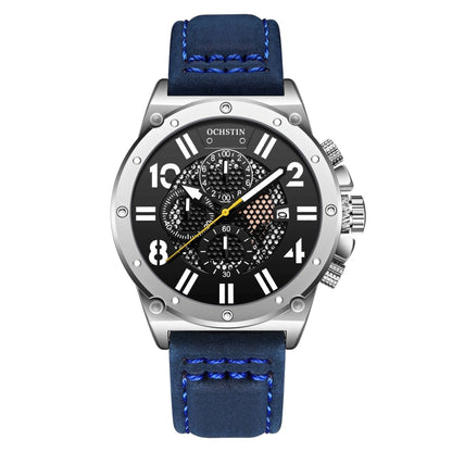 Ochstin 6122 Multi Function Quartz Watch Sports Luminous Waterproof Watch Calendar Leather Men Watch