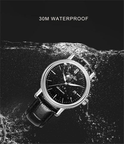 Ochstin 2024 Automatic Mechanical Watch Men Waterproof Calendar Leather Business Mechanical Men Watch