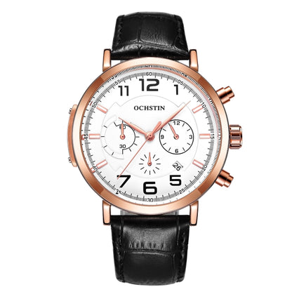 Ochstin 6105 Multi Function Watch Business Leisure Men  Watch Waterproof Timing Quartz Watch Belt Watch