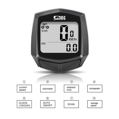 SUNDING SD-581A Bike Wired Computer Speedometer Odometer Cycling Bicycle Waterproof Measurable Temperature Stopwatch, SUNDING SD-581A
