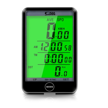 SD-576C Bicycle LCD Backlight Stopwatch Bike Speedometer Cycling Odometer Stopwatch, SD-576C (Blue), SD-576C (Yellow), SD-576C (Black)