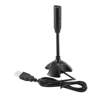 Dedicate USB Capacitive Mini Microphone Stand for PC Laptop Notebook Online Chat Recording Black Wired Device