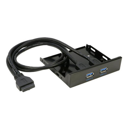5.25 inch 2 Ports USB3.0 Floppy Bay Front Panel  HUB Spilitter with Power Adapter, 2 Ports USB