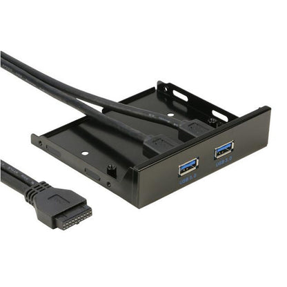 5.25 inch 2 Ports USB3.0 Floppy Bay Front Panel  HUB Spilitter with Power Adapter, 2 Ports USB