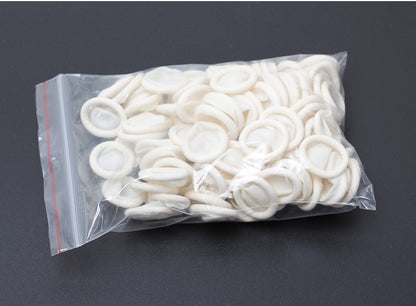 50 PCS Disposable Anti Static Rubber Latex Finger Cots Eyebrow Extension Gloves Practical Off Eyelash Extension Tool Accessories, Latex