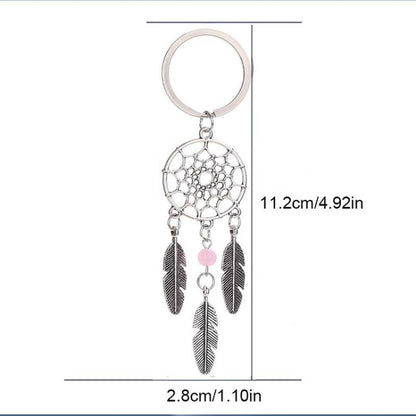 2 PCS Fashion Simple Dream Catcher Series Beads Keychain