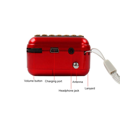 Portable Rechargeable FM Radio Receiver Speaker, Support USB / TF Card / Music MP3 Player