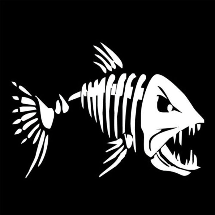 10 PCS YOJA Mad Fish Funny Decal Car Window Decoration Vinyl Stickers Motorcycle Accessories, 11x7CM, Black, Silver