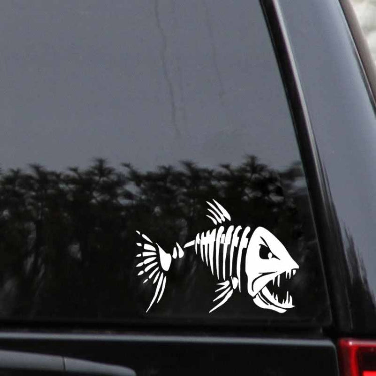 10 PCS YOJA Mad Fish Funny Decal Car Window Decoration Vinyl Stickers Motorcycle Accessories, 11x7CM, Black, Silver