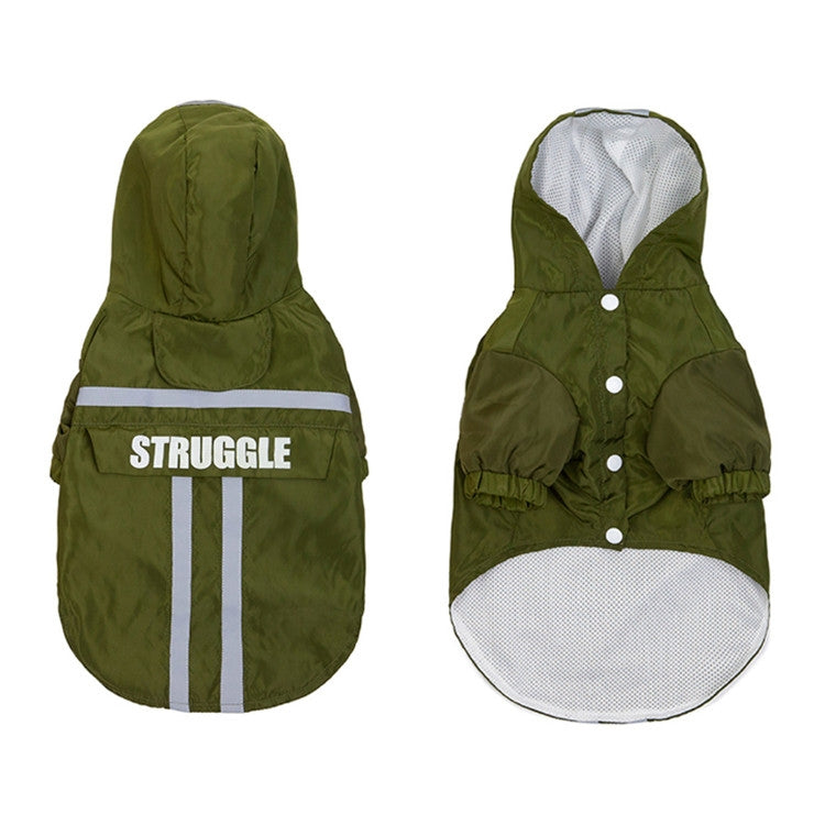 Foldable Reflective Stripe Hooded Pet Raincoat Dog Waterproof Clothing, S, M, L, XL, XXL