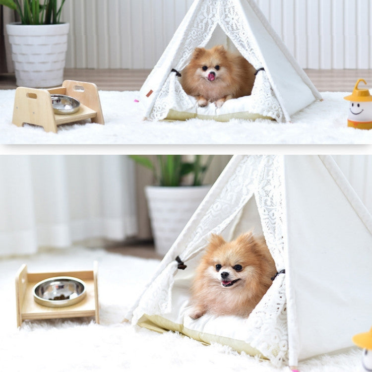 Removable and Washable Canvas Fabric Pet Nest Pet Tent, 40x40x50 cm Spiked Lace (without Pad), 50x50x60 cm Spiked Lace (without Pad), 60x60x70cm Spiked Lace (without Pad), 40x40x50 cm Spiked Lace (with Pad), 50x50x60 cm Spiked Lace (with Pad)