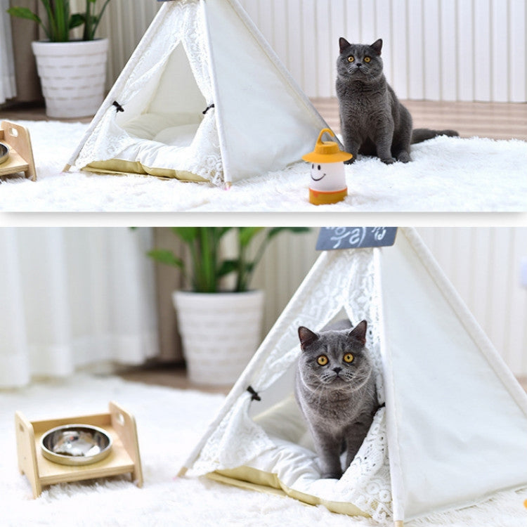 Removable and Washable Canvas Fabric Pet Nest Pet Tent, 40x40x50 cm Spiked Lace (without Pad), 50x50x60 cm Spiked Lace (without Pad), 60x60x70cm Spiked Lace (without Pad), 40x40x50 cm Spiked Lace (with Pad), 50x50x60 cm Spiked Lace (with Pad)