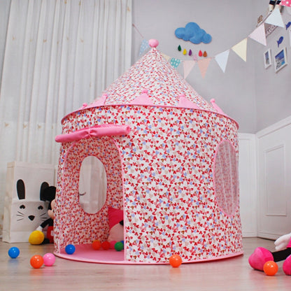 Children Indoor Toy House Yurt Game Tent, 100x100x135cm Pink