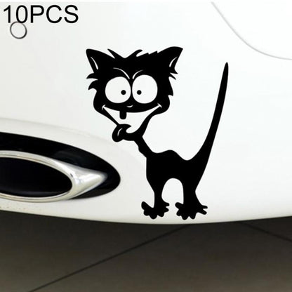 10 PCS Cat Pattern Car Styling Sticker Reflective Waterproof Vinyl Funny Car Sticker, Size: 13×11cm, Cat  13×11cm