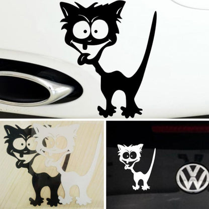 10 PCS Cat Pattern Car Styling Sticker Reflective Waterproof Vinyl Funny Car Sticker, Size: 13×11cm, Cat  13×11cm
