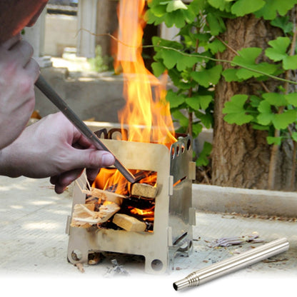 2 PCS Outdoor Camping Fire Tool Stainless Steel Blower Picnic Barbeque Barbecue Tool Retractable Blow Torch, 5 Sections (2PCS), 6 Sections (2PCS), 8 Sections (2PCS)