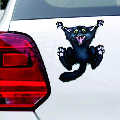 5 PCS Black Cat Pattern Halloween Car Sticker Decor, Black Cat