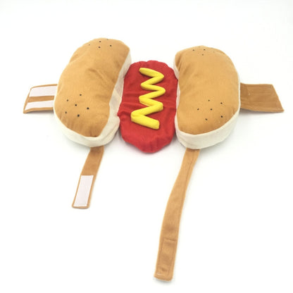 Hot Dog Style Pet Dog Cat Halloween Party Costume Clothes, S, M