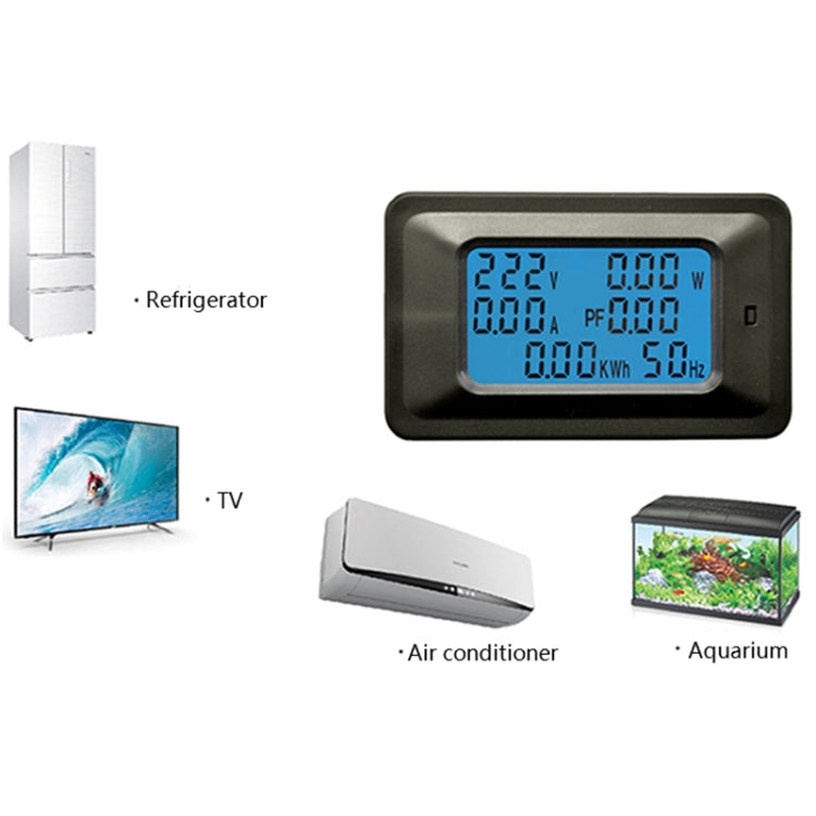 100A Household Multifunctional Watt-hour Meter AC Digital Voltage and Current Meter Power Monitor, 100A