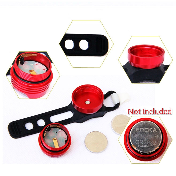Aluminum Bicycle Cycling Front Rear Tail Helmet Red White LED Flash Lights Safety Warning Lamp Cycling Caution Light Waterproof, White Light White Case, Red Light Black Case, White Light Black Case, Red Light Blue Case, White Light Blue Case