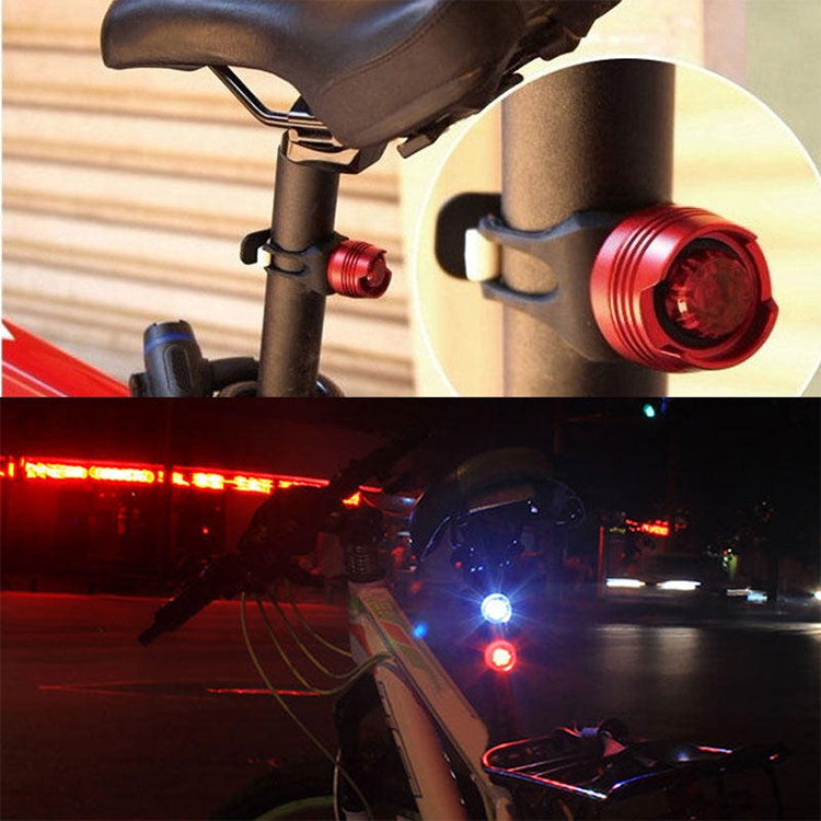 Aluminum Bicycle Cycling Front Rear Tail Helmet Red White LED Flash Lights Safety Warning Lamp Cycling Caution Light Waterproof, White Light White Case, Red Light Black Case, White Light Black Case, Red Light Blue Case, White Light Blue Case