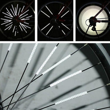 2 BAGS Bicycle Mountain Bike Riding Wheel Rim Spoke Mount Clip Tube Warning Light Strip Outdoor Reflector, Yellow, Blue, Green, Orange, Red, Silver