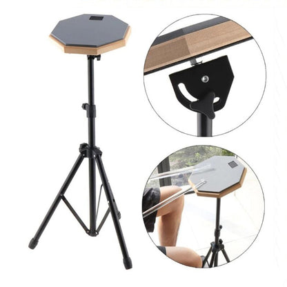 8 Inch Rubber Wooden Dumb Drum Practice Training Drum Pad with Stand, Wooden Dumb Drum