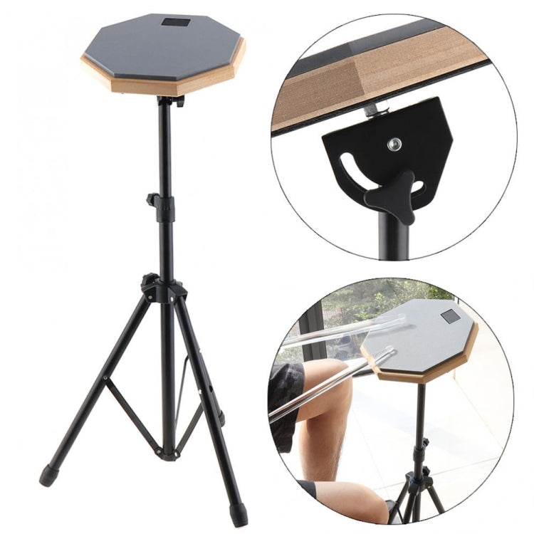 8 Inch Rubber Wooden Dumb Drum Practice Training Drum Pad with Stand, Wooden Dumb Drum